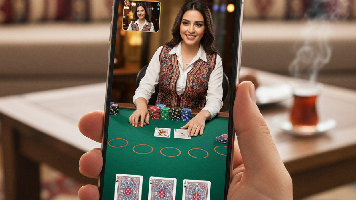 Canlı casino oyunlarında kullanıcıların stratejik kararlar aldığı bir anın görseli