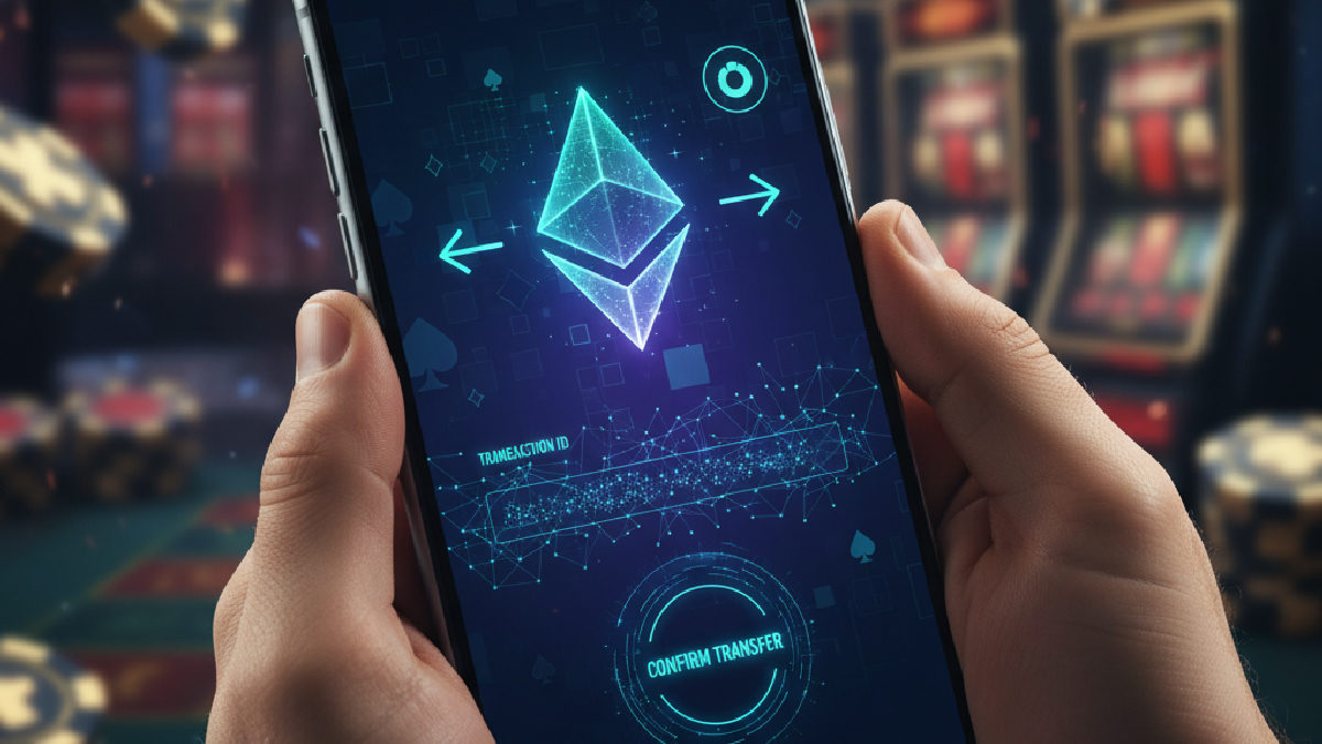 Online casino hesabına Ethereum ile para yatırma süreci.