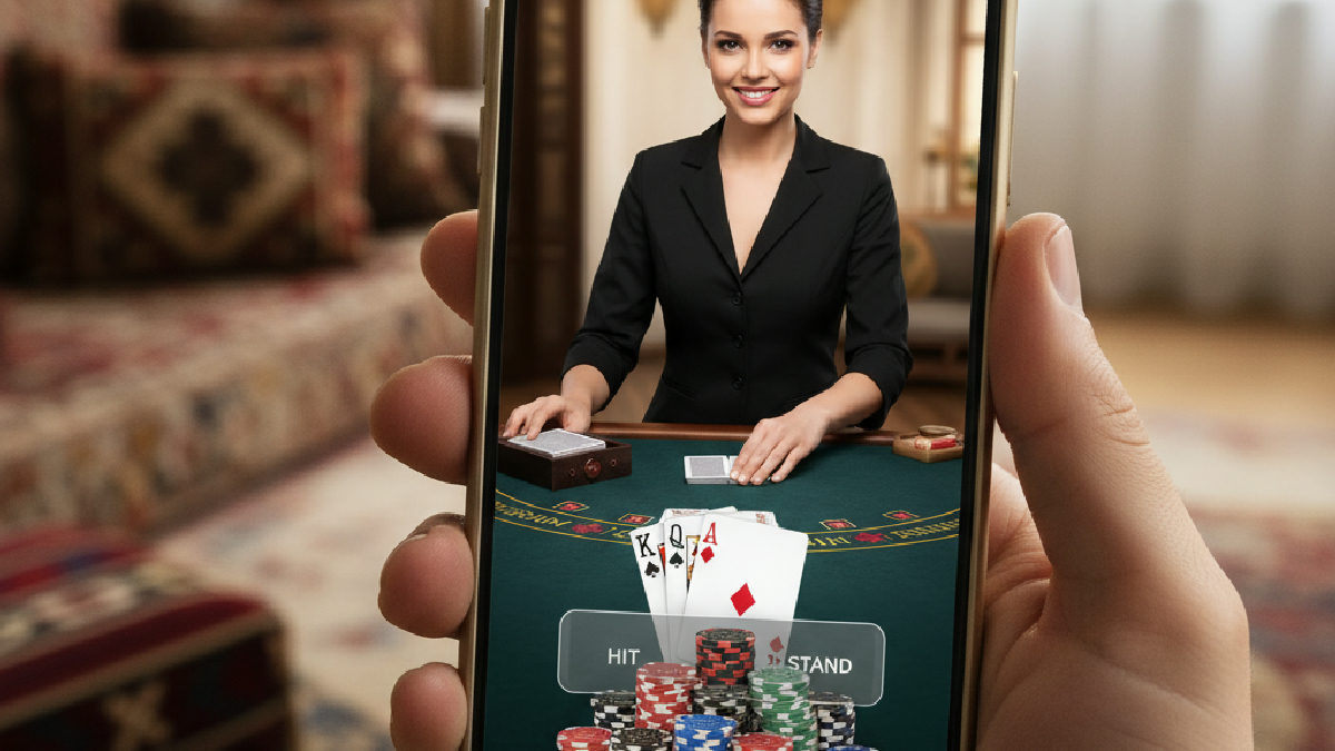 Mobil cihazlarda Discount Casino canlı blackjack deneyimi.