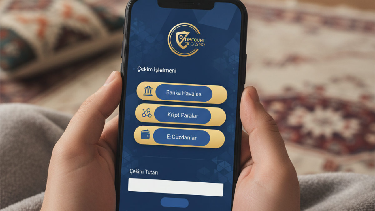 Discount Casino üzerinden para çekme işlemlerini gösteren mobil ekran görüntüsü ve güvenli ödeme yöntemleri.